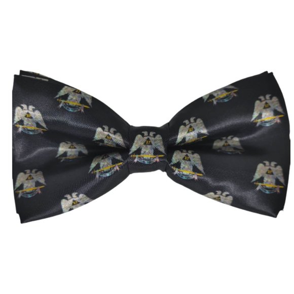 AASR 32nd degree bow tie, Scottish Rite 32nd Masonic bow tie, Black AASR bow tie - Picture 1 of 1
